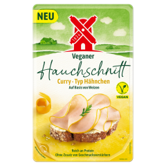 Rügenwalder Mühle Veganer Hauchschnitt Curry Typ Hähnchen 70 g 