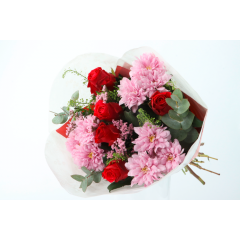 Gemischter Strauß Rosenstrauß mit Chrysanthemen 17St 50cm Mix 