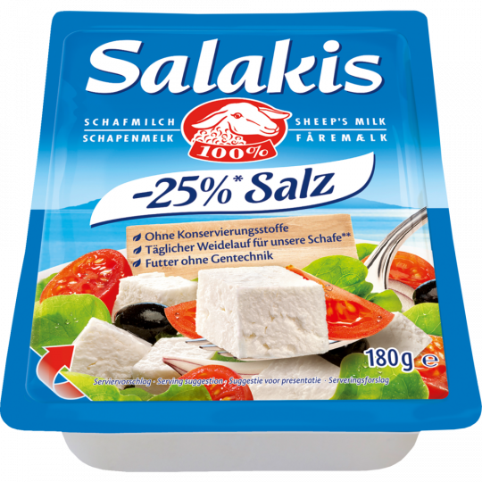 Salakis -25 % Salz 48 % Fett i. Tr. 180 g 