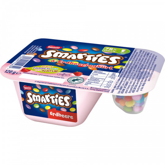 Nestlé Mix-in Smarties & Erdbeerjoghurt 3,6 % Fett 120 g 