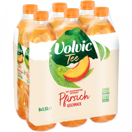 Volvic Tee mit Pfirsich-Geschmack - 6-Pack 6 x 1,5 l 
