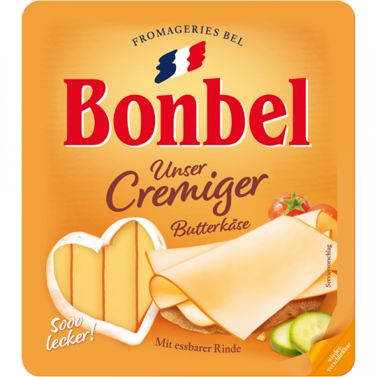 Bonbel Unser Cremiger Butterkäse Scheiben 55 % Fett i. Tr. 100 g 
