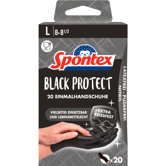Spontex Black Protect Handschuhe Gr. 8-8,5 20 Stück 