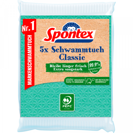 Spontex Schwammtuch Classic PEFC 5 Stück 