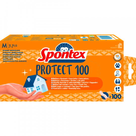 Spontex Protect 100 Einmalhandschuhe Gr. 7-7,5 100 Stück 