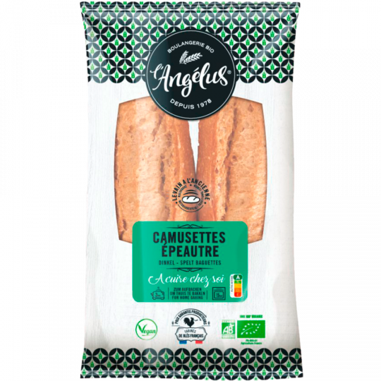 L´ANGELUS Bio Camusettes Épeautre Dinkel-Baguettes zum Aufbacken 400 g 