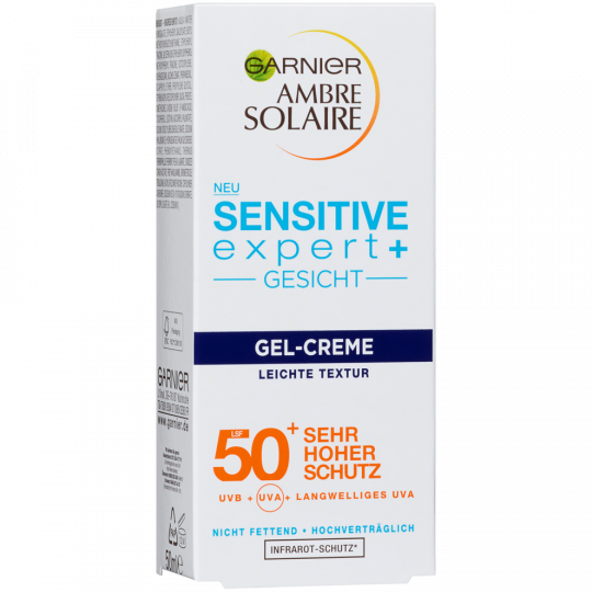 Garnier Ambre Solaire Sensitive Expert+ Gesicht Gel-Creme LSF 50+ 50 ml 