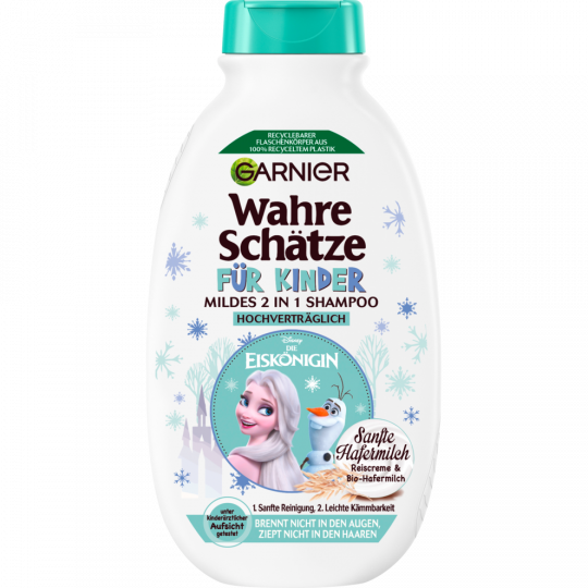 Garnier Wahre Schätze Shampoo 2 in 1 Kids seidige Reiscreme mit sanfte Hafermilch 250 ml 