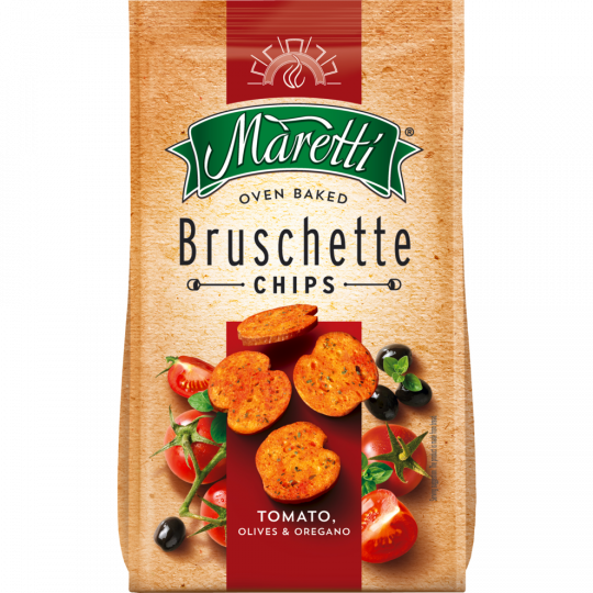 Maretti Bruschetta Chips Tomato, Olives & Oregano 150 g 
