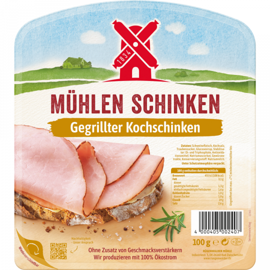 Rügenwalder Mühle Mühlen Schinken Gegrillter Kochschinken 100 g 