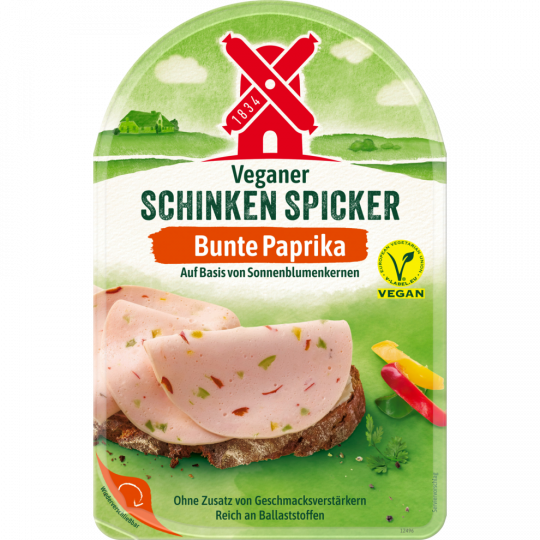 Rügenwalder Mühle Veganer Schinken Spicker mit bunter Paprika 80 g 