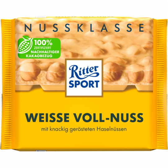 Ritter SPORT Nuss Klasse Weisse Voll-Nuss Tafel 100 g 
