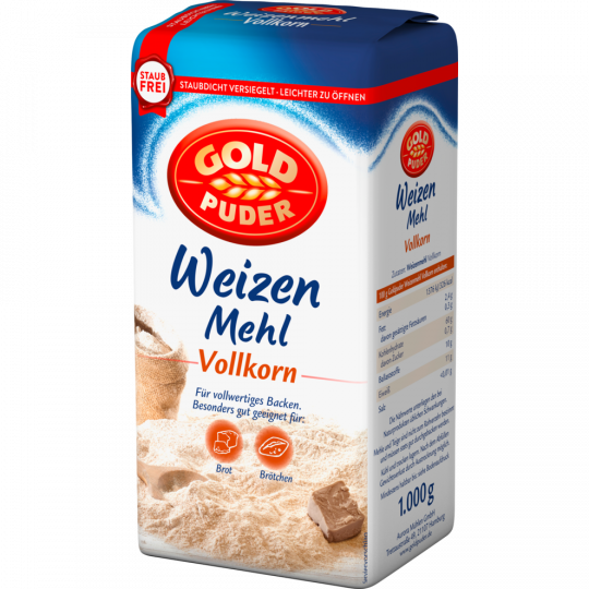Goldpuder Vollkorn-Weizen-Mehl 1 kg 
