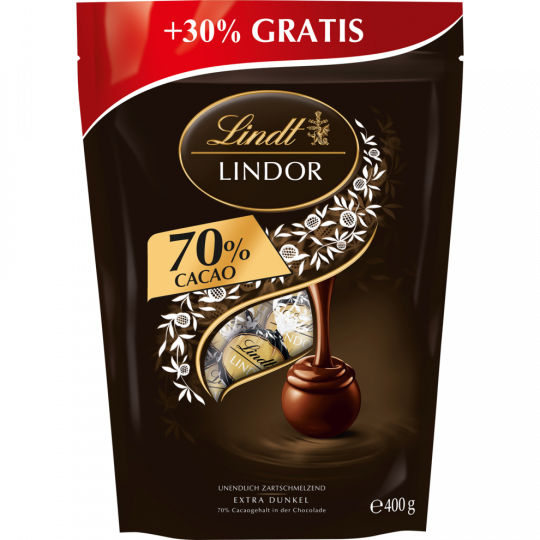 Lindt Lindor extra dunkel 70 % Kakao 400 g 