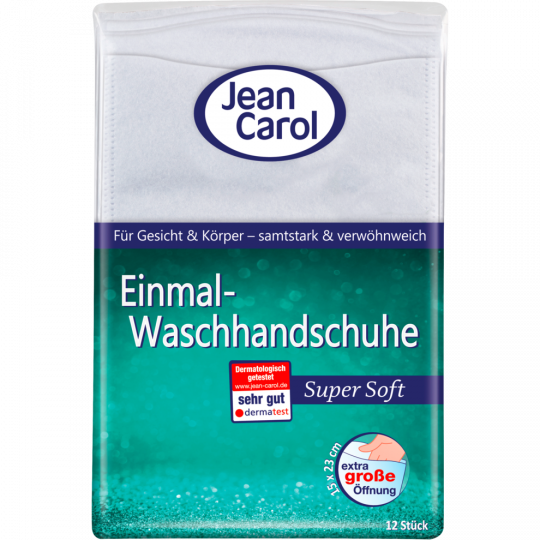 Jean Carol Einmal-Waschhandschuhe Super Soft 12 Stück 