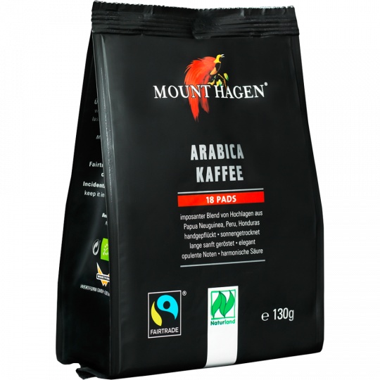Mount Hagen Bio Fair Trade Arabica Kaffee Pads 18 Pads 