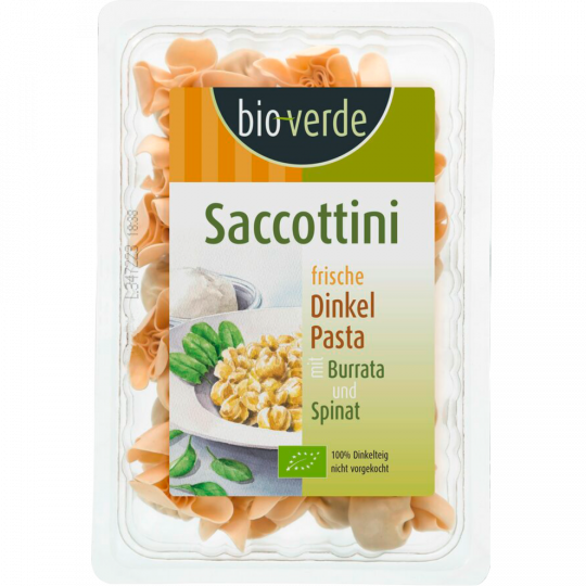 bio-verde Bio frische Dinkel Saccottini mit Burrata und Spinat 250 g 