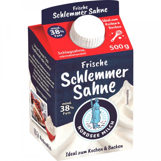 Nordsee Milch Frische Schlemmersahne 38 % Fett 500 g 