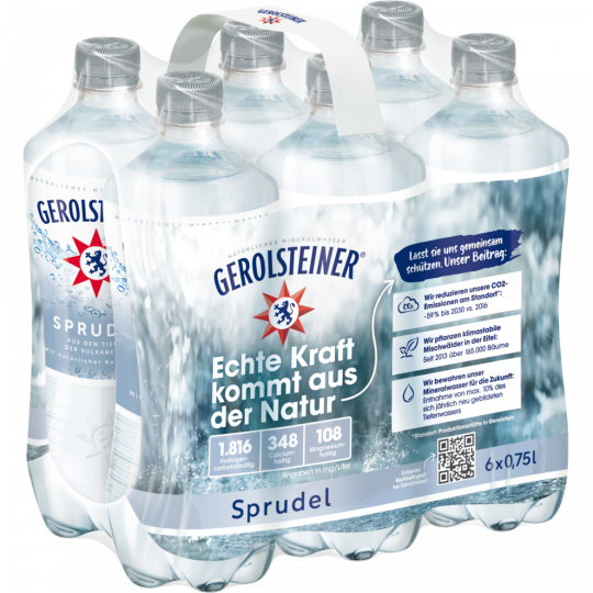 Gerolsteiner Mineralwasser Sprudel - 6-Pack 6 x 0,75 l 