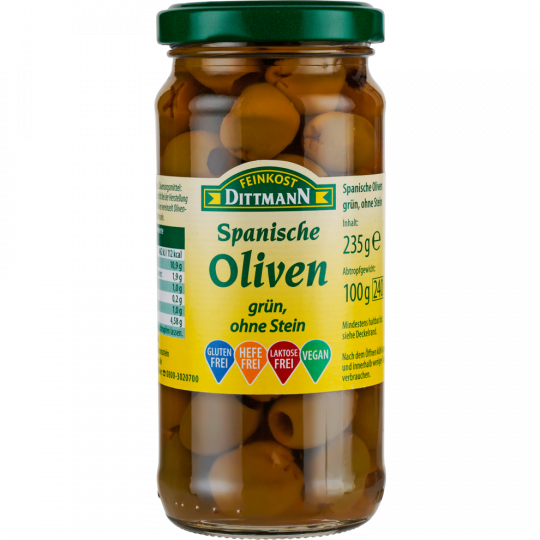 FEINKOST DITTMANN Spanische Oliven grün ohne Stein 240 ml 