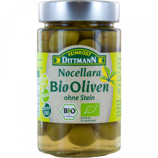 FEINKOST DITTMANN Bio Oliven Nocellara grün 225 g 