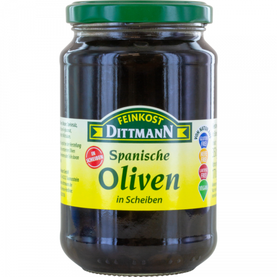 FEINKOST DITTMANN Schwarze Oliven in Scheiben 350 g 
