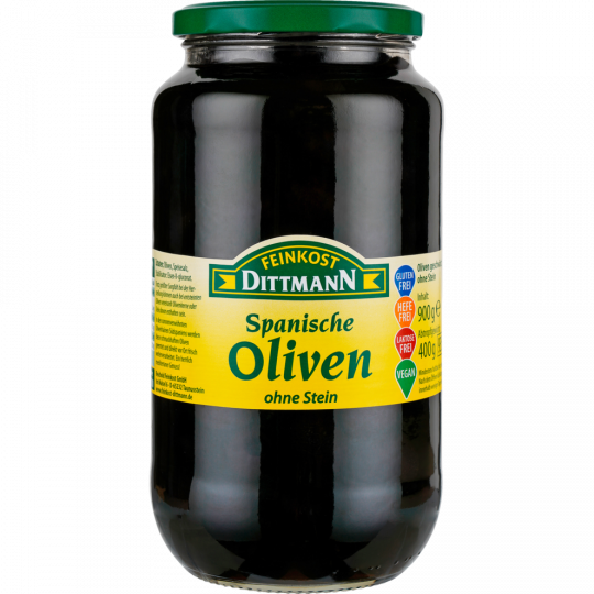 FEINKOST DITTMANN Spanische Oliven schwarz 900 g 