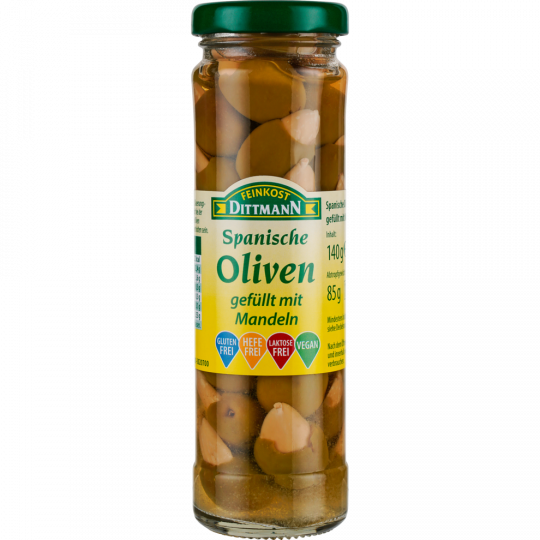 FEINKOST DITTMANN Spanische Oliven gefüllt mit Mandeln 140 g 