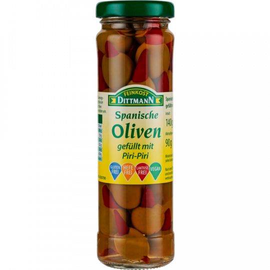 FEINKOST DITTMANN Spanische Oliven gefüllt mit Piri-Piri 140 g 