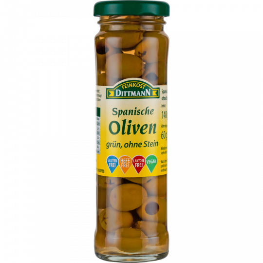 FEINKOST DITTMANN Spanische Oliven grün ohne Stein 140 g 