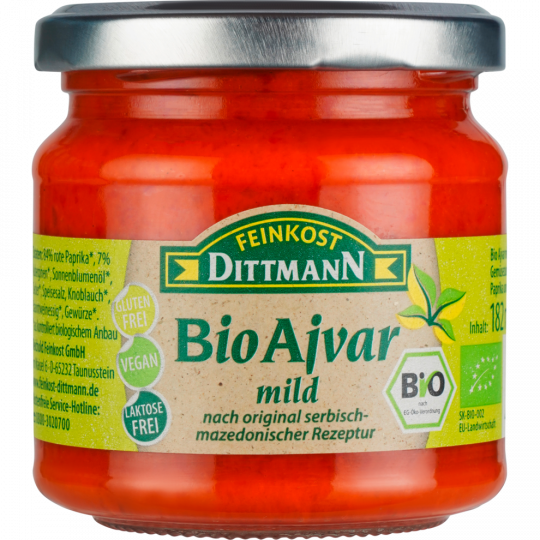 FEINKOST DITTMANN Bio Ajvar mild 182 ml 