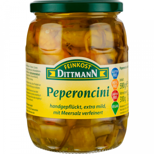 FEINKOST DITTMANN Peperoncini extra mild 590 g 