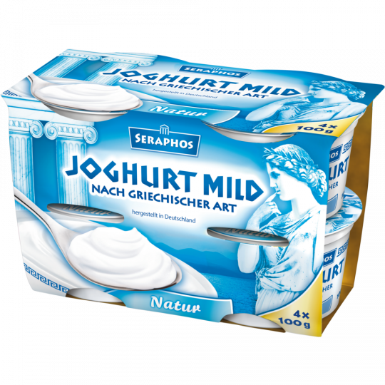 Bauer Seraphos Joghurt mild nach griechischer Art Natur 5 % Fett 4 x 100 g 