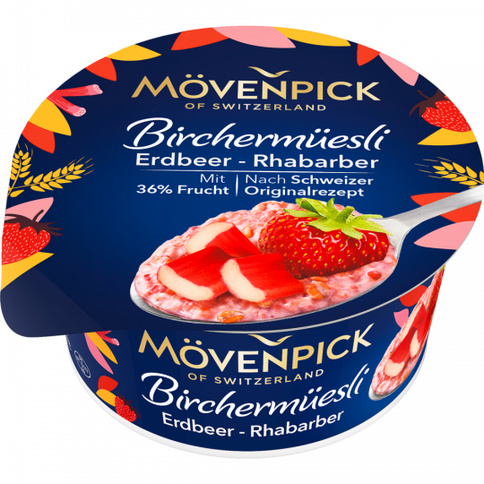 MÖVENPICK Birchermüsli Erdbeer-Rhabarber 5 % Fett 150 g 