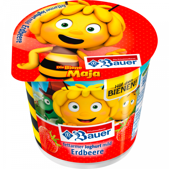 Bauer Kinder-Joghurt fettarm mild Erdbeere 1,8 % Fett 125 g 