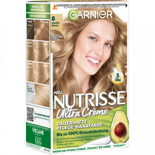 Garnier Nutrisse Creme Dauerhafte Pflege-Haarfarbe 80 vanilla blond 
