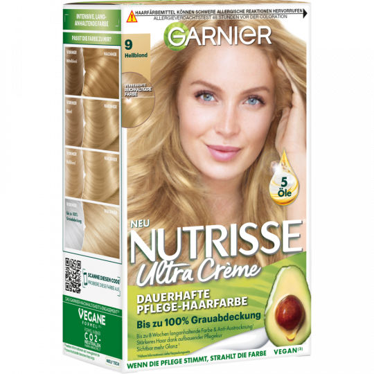 Garnier Nutrisse Creme Dauerhafte Pflege-Haarfarbe 90 Hellblond 