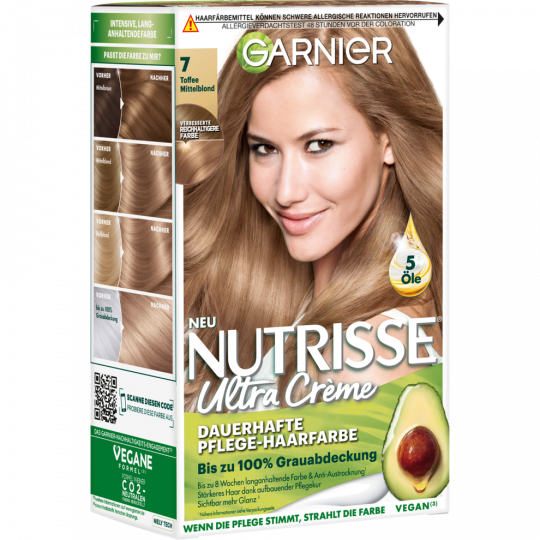 Garnier Nutrisse Creme Dauerhafte Pflege-Haarfarbe 70 mittelblond 