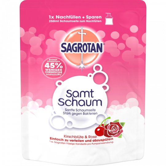 Sagrotan Samtschaum Kirschblüte & Rose Nachfüller 250 ml 