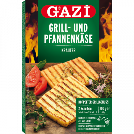 GAZi Grill- und Pfannenkäse "Kräuter" 45 % Fett i. Tr. 2 Stück 