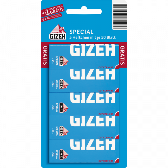 GIZEH Special Blisterkarte 4 + 1 x 50 Blatt 