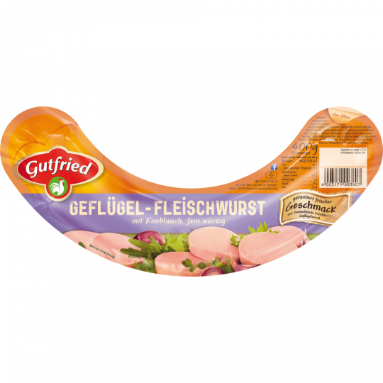 Gutfried Geflügel Fleischwurst mit Knoblauch 400 g 