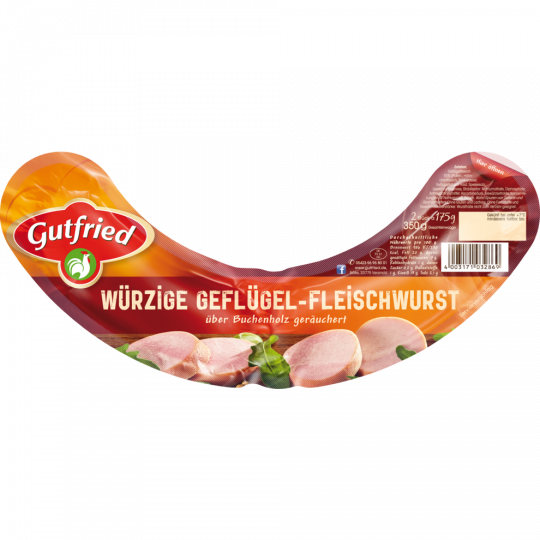 Gutfried Geflügel-Fleischwurst geräuchert 2 x 175 g 