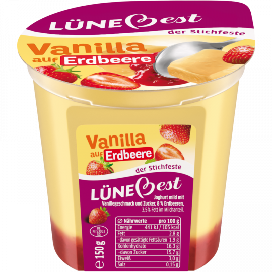 Lünebest Vanilla auf Erdbeere stichfest 3,5 % Fett 150 g 