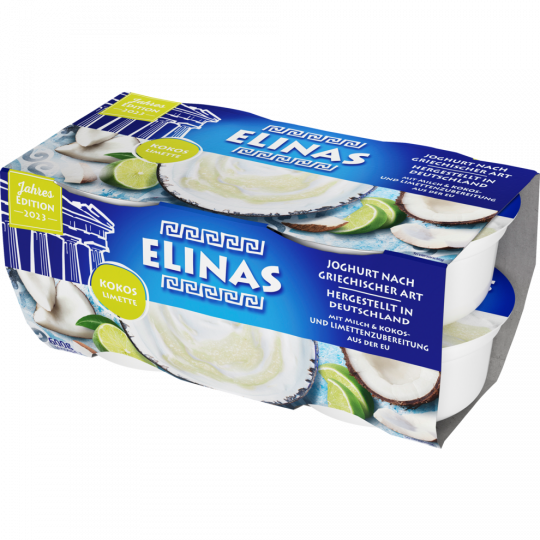 Elinas Joghurt nach griechischer Art Kokos Limette 9,4 % Fett 4 x 150 g 