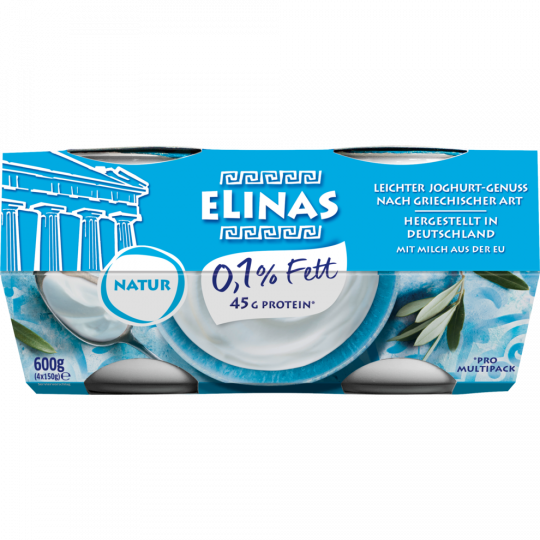 Elinas Joghurt griechischer Art Natur 0,1 % Fett 4 x 150 g 