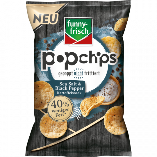 funny-frisch Popchips Sea Salt & Black Pepper 80 g 