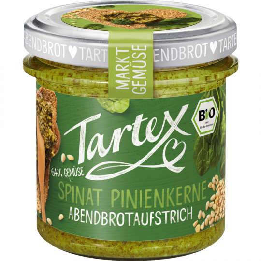 Tartex Bio Markt-Gemüse Brotaufstrich Spinat Pinienkerne 135 g 