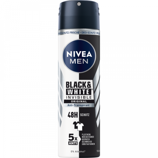 NIVEA MEN Deospray Black & White Invisible Antitranspirant 150 ml 