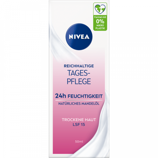 NIVEA Reichhaltige Tagespflege 24h Feuchtigkeit trockene Haut LSF15 50 ml 